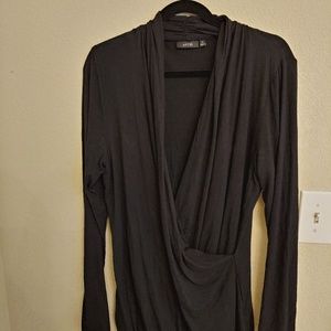 Black Wrap-style Shirt